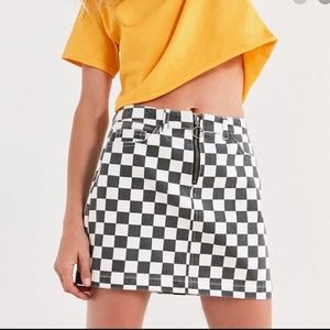 BDG Checkered Denim Mini Skirt || URBAN OUTFITTERS